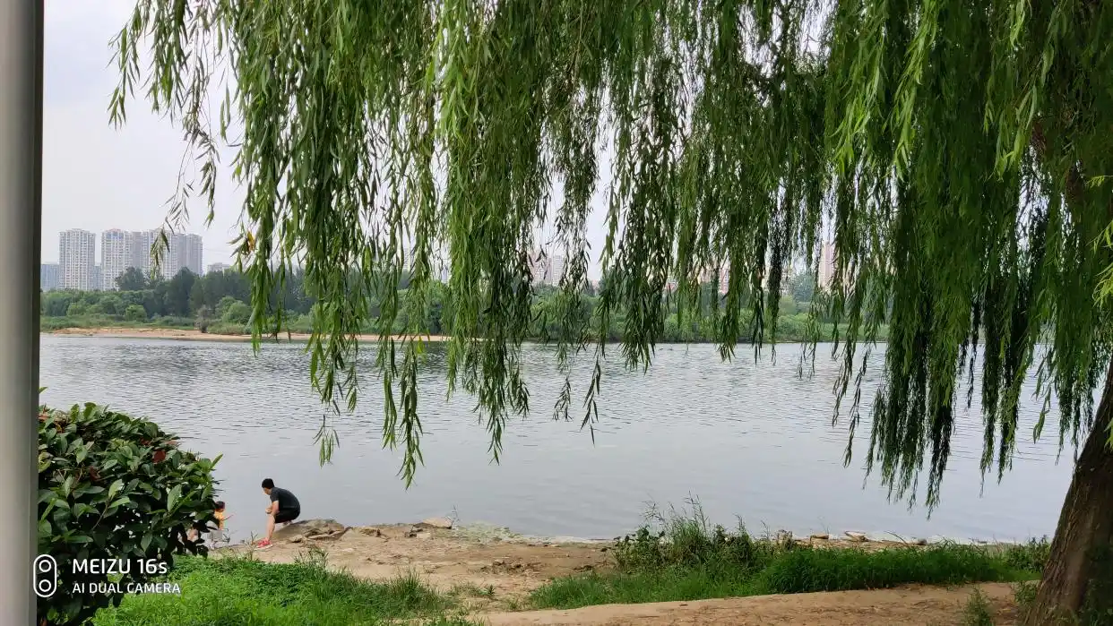 河岸边的一处风景可美啊?