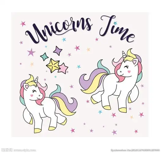 卡通独角兽印花图案图片