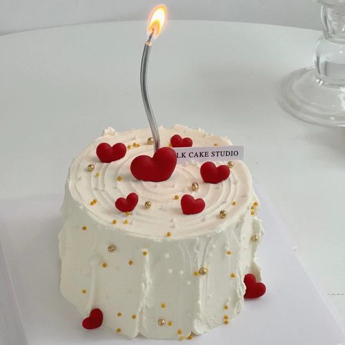 ins风银色波浪曲线蜡烛细长生日蛋糕装饰浪漫烛光晚餐道具情人节