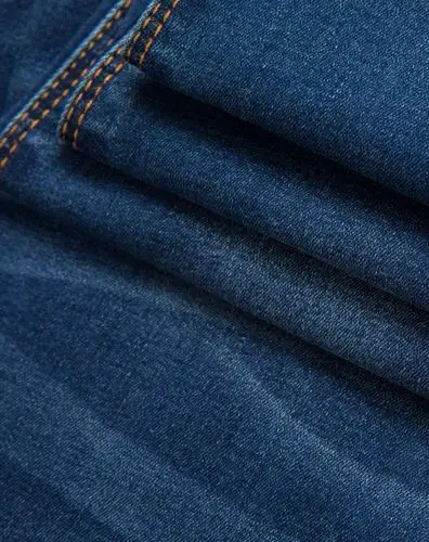 中蓝色百搭休闲中腰牛仔长裤