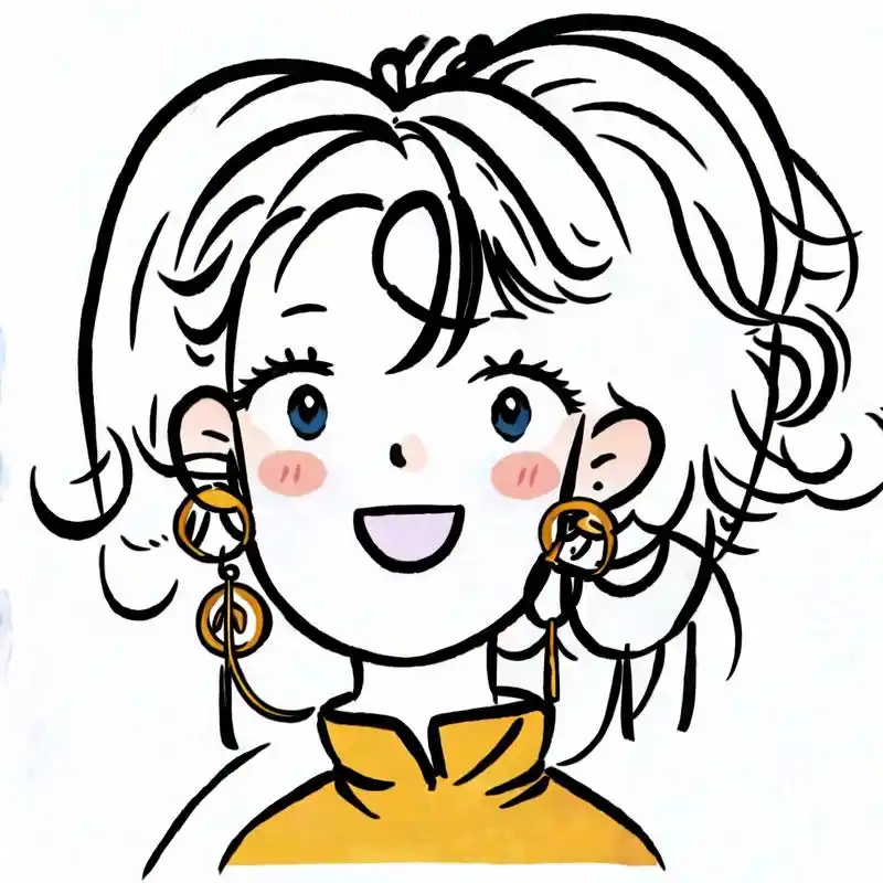 70后女人头像95优雅花线条风格