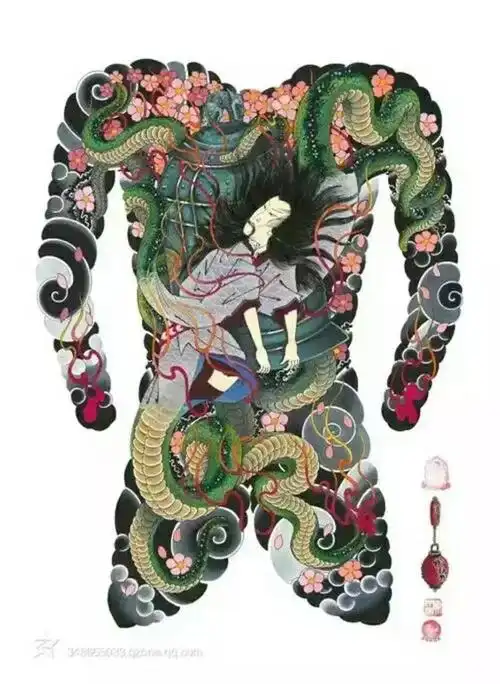 满背龙纹身图案大全 - 纹身大咖