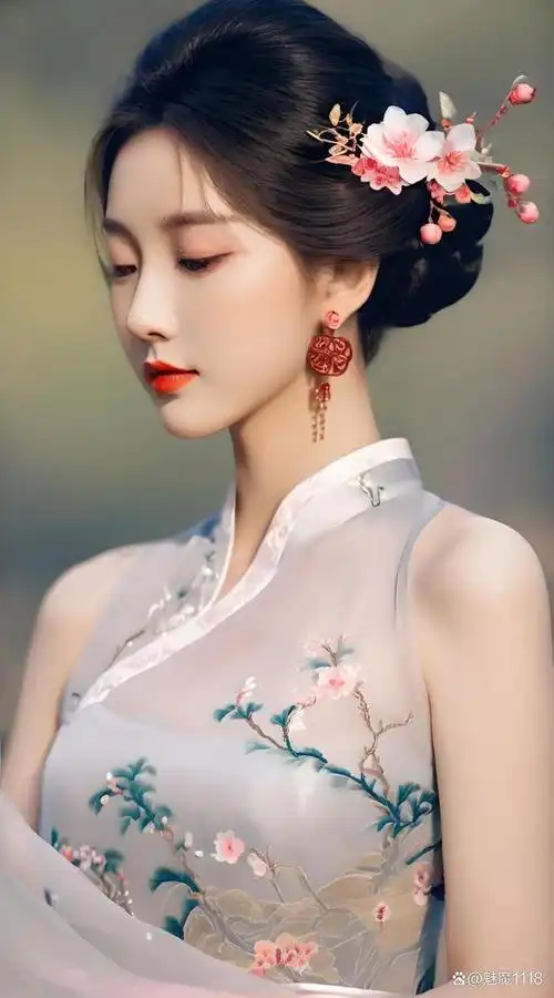 ai少女|桃花林中古风绝色美女 古典韵味 倾国倾城