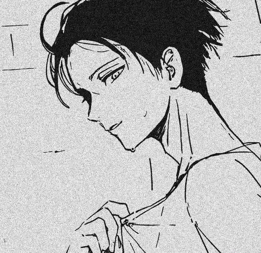 动漫头像|黑白线条动漫男生头像