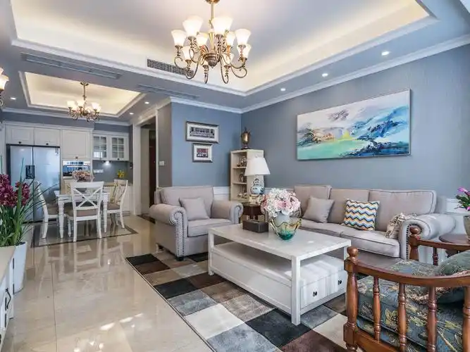 客厅装修实景图客厅装修实景图客厅区间在整体色彩运用上统一,墙面