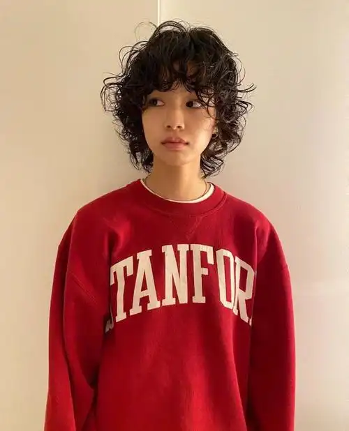 日系无性别卷发日系复古烫发发型参考