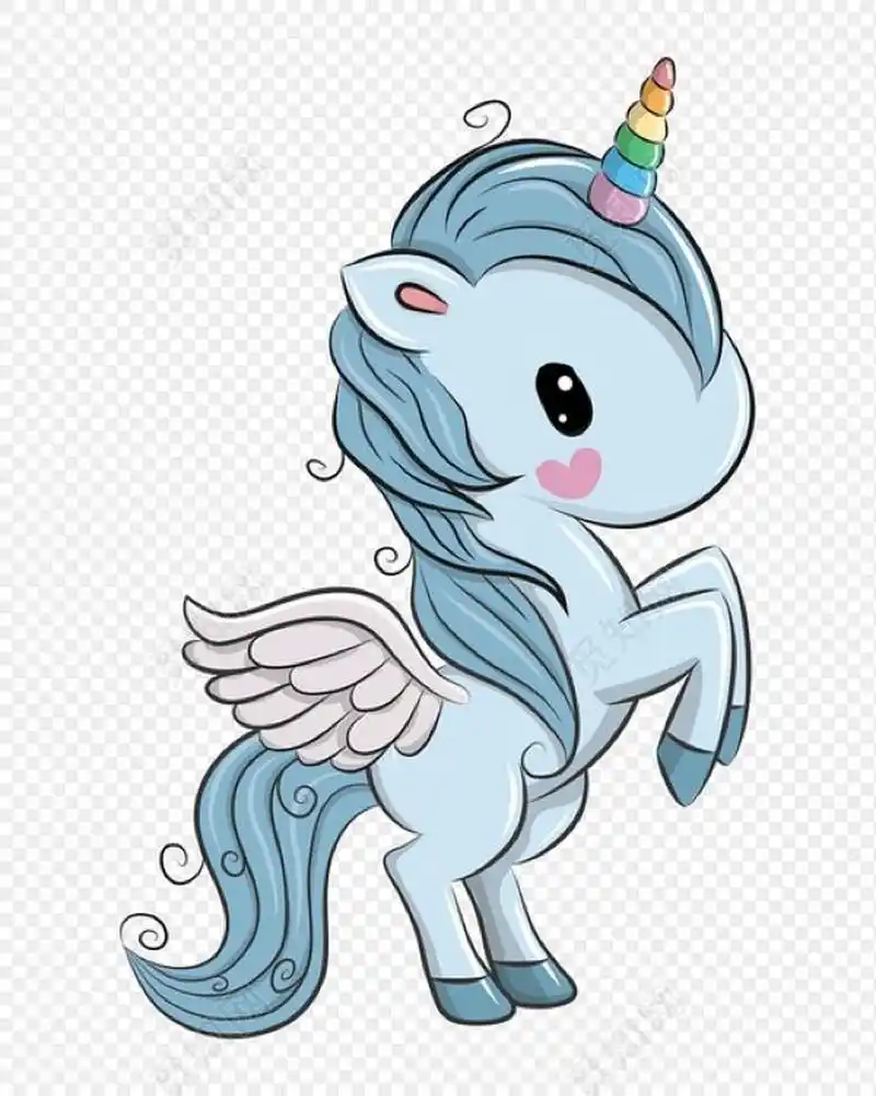 飞马0615独角兽卡通儿童简笔画