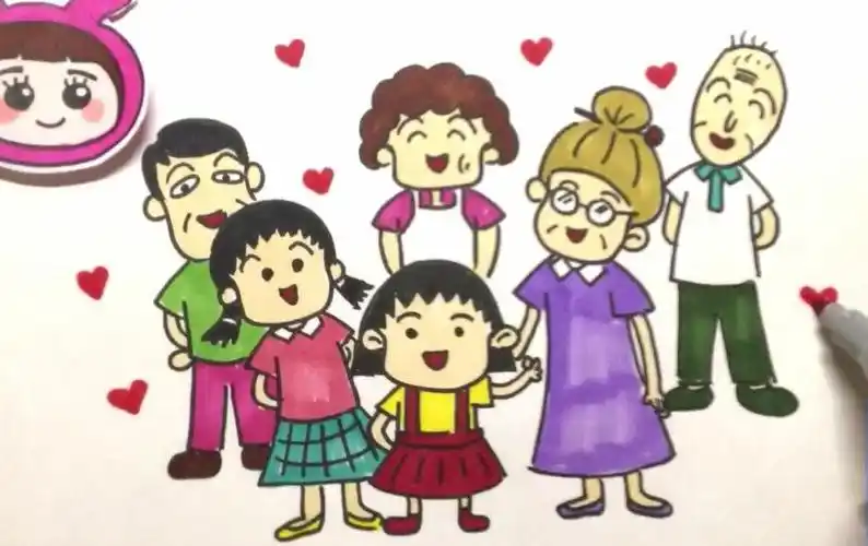 【可乐姐姐学画画】樱桃小丸子一家人