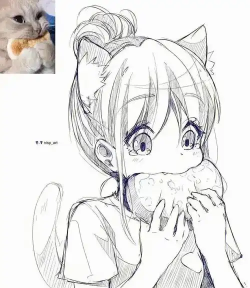 猫猫人设原画角色线稿表情也太可爱了75
