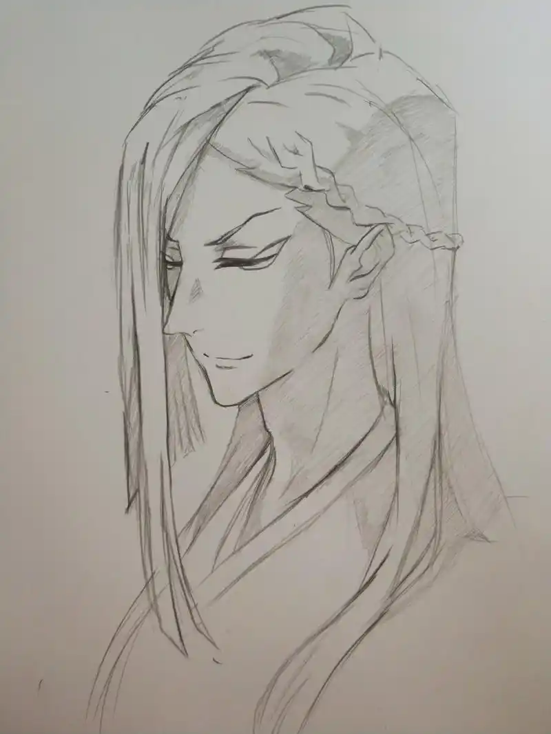 临摹一张中元神君#历师# #临摹# 图源网