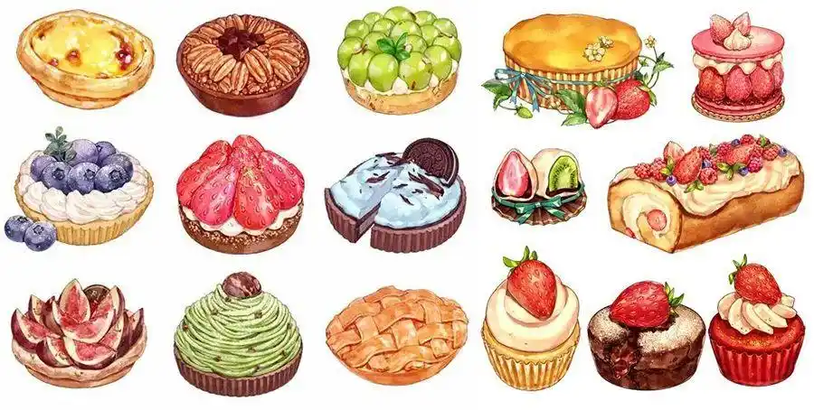 教程|下午茶甜品_儿童画创意_零二七艺考