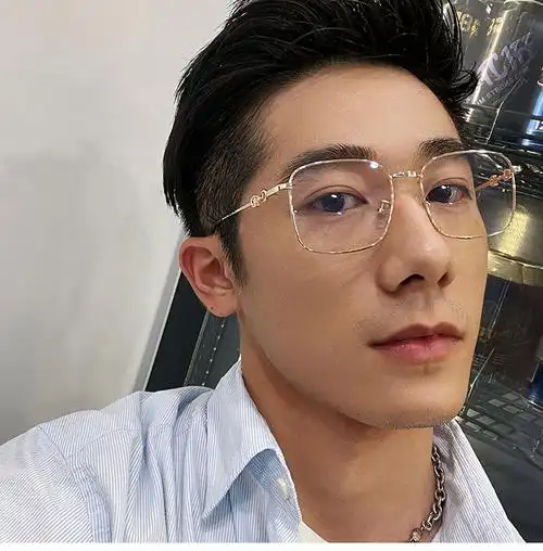 斯文败类金丝眼镜男士方框防蓝光近视眼镜框架女潮网红款金色无度数