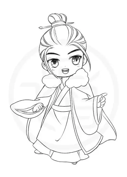 q版古风人物线稿出自上吧漫画达人必修课q版古风古风也能萌萌哒哟