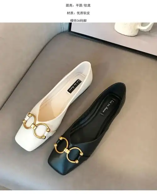 瓢鞋 杏色 38品牌: 达芙妮(daphne) 商品名称:达芙妮方头单鞋女2021