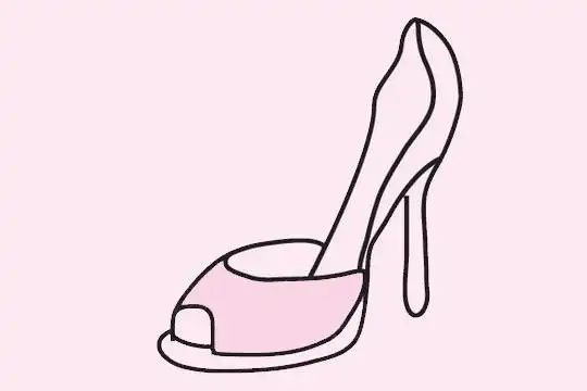 高跟鞋简笔画简单画法步骤图片大全
