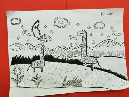 金色幼儿园老师第二次线条画作品