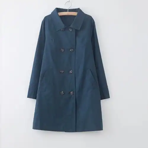 一菊自制风衣女2017秋装中长款新款显瘦外套秋季英伦双排扣韩版