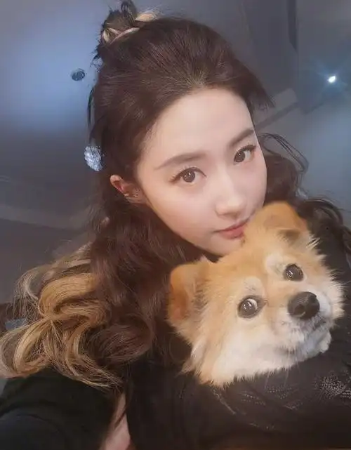 刘亦菲晒自拍照:渐变染波浪卷发气质佳,手抱爱犬好温柔!