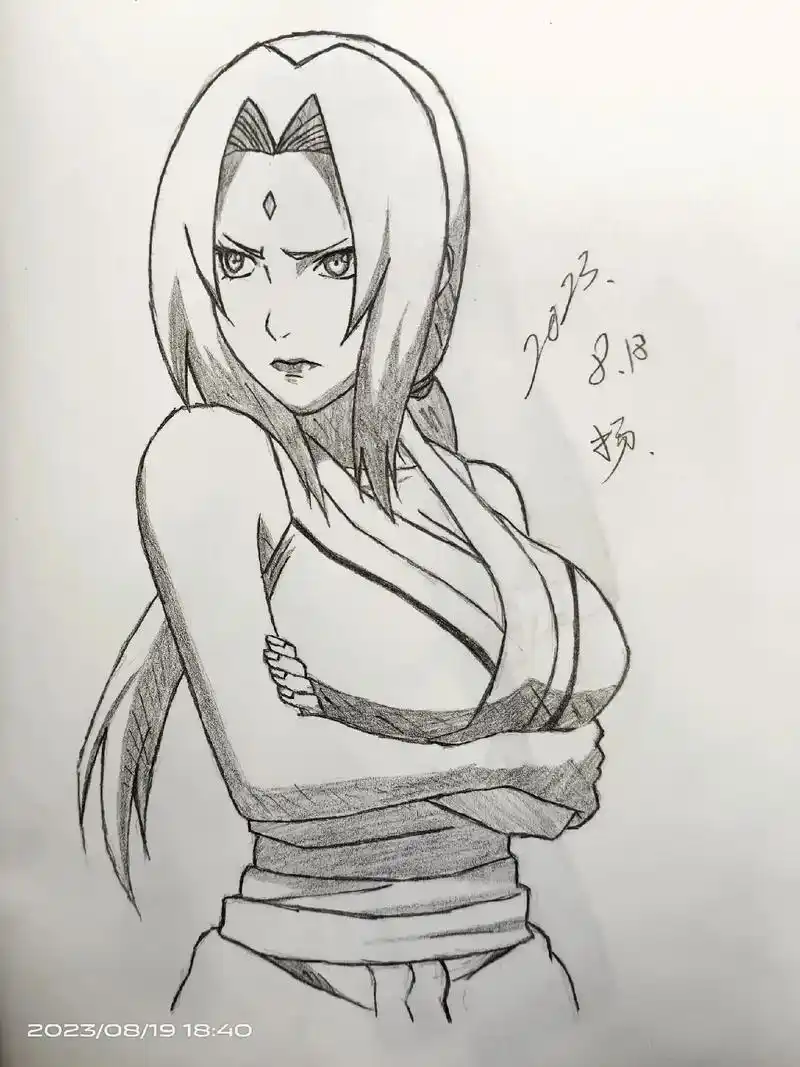 手绘 #火影忍者 #纲手大人 - 抖音