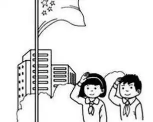 向五星红旗敬礼的少先队员简笔画人物头像简笔画向国旗敬礼向祖国献花