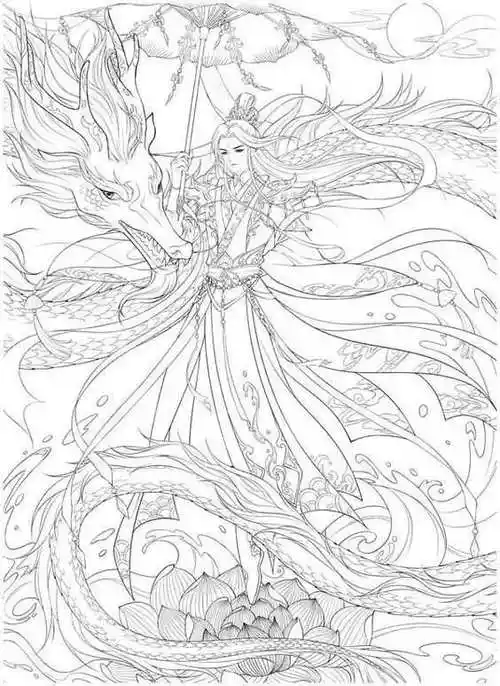 古风男子手绘线稿,临摹学画