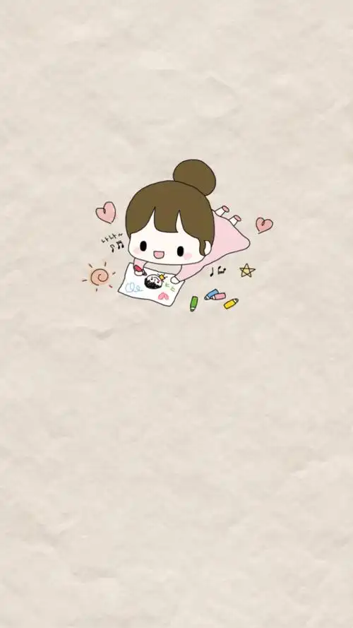 小清新 手绘 插画 软萌 森系 文艺 情侣 平铺 日韩 素材 壁纸 锁屏