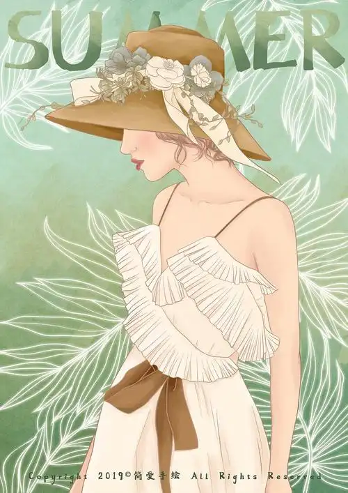 四季姑娘—小清新风格人物插画系列