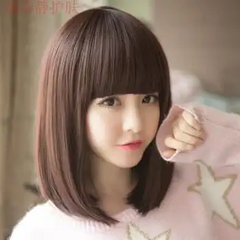 魔都假发套假发女短发直发齐刘海女生蓬松帅气波波bobo头可爱韩国发型