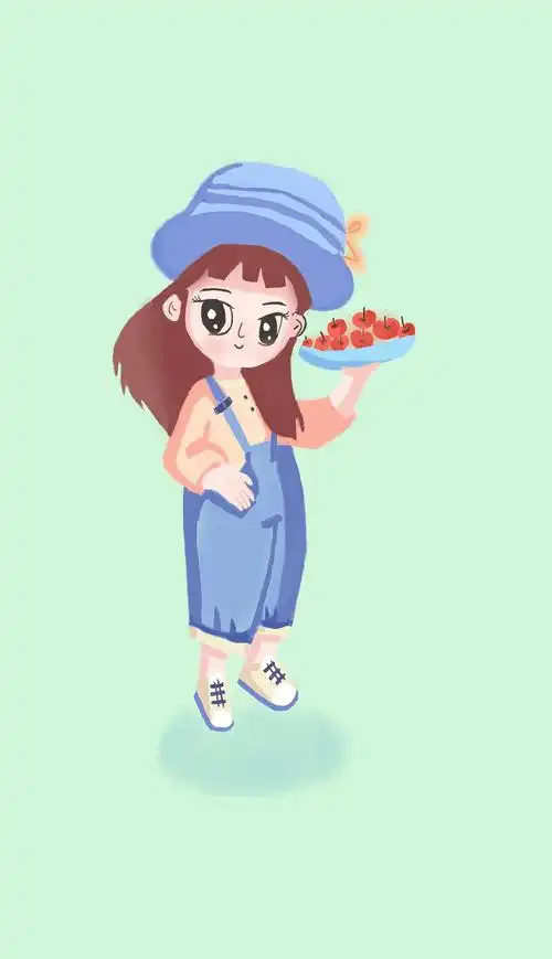 卡通小女孩插画下载-编号27690966-动物类卡通形象-我图网