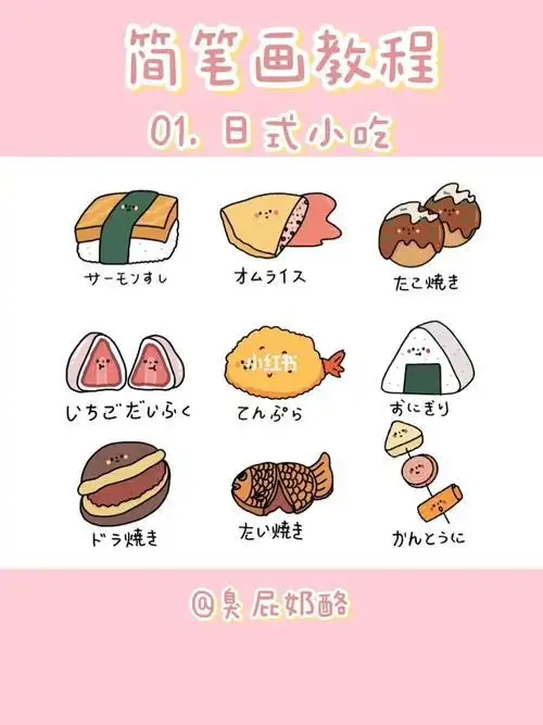 小吃简笔画封面设计