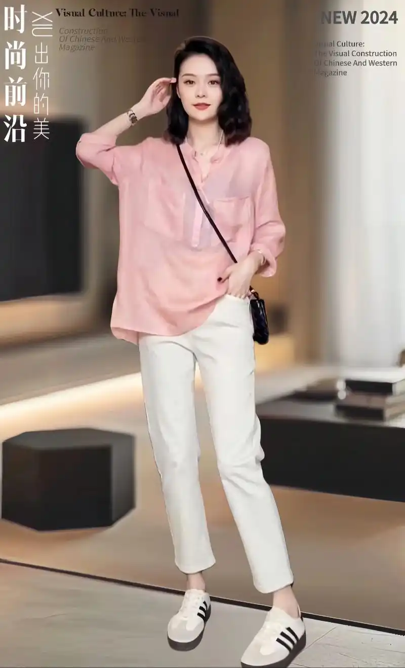 新品上新 衬衫和直通裤搭配一起也太好看了!时尚潮流的轻奢高端女鞍