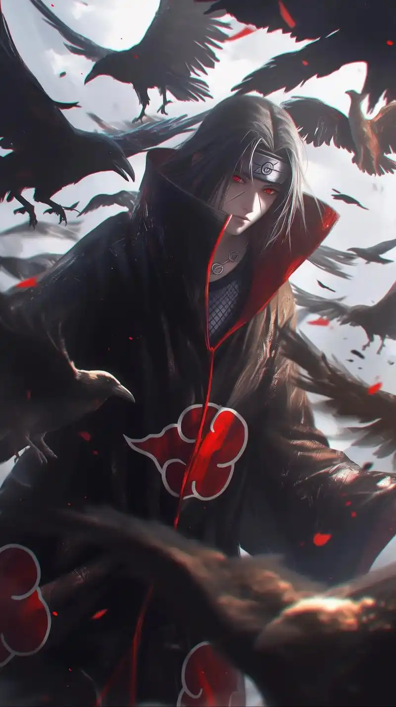 "下雨了,鼬先生"#宇智波鼬 #火影忍者 #ai绘画 #二次 - 抖音