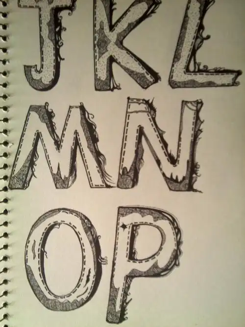 手绘字体26个英文字母