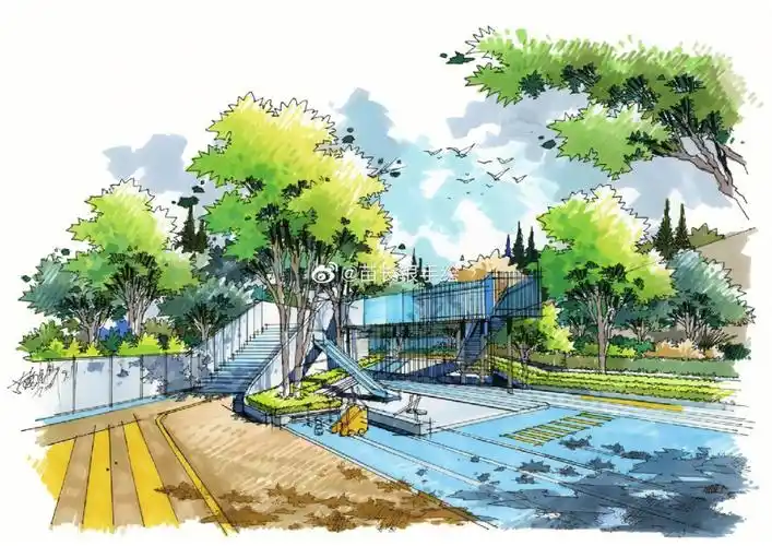 园林景观设计考研手绘效果图表现