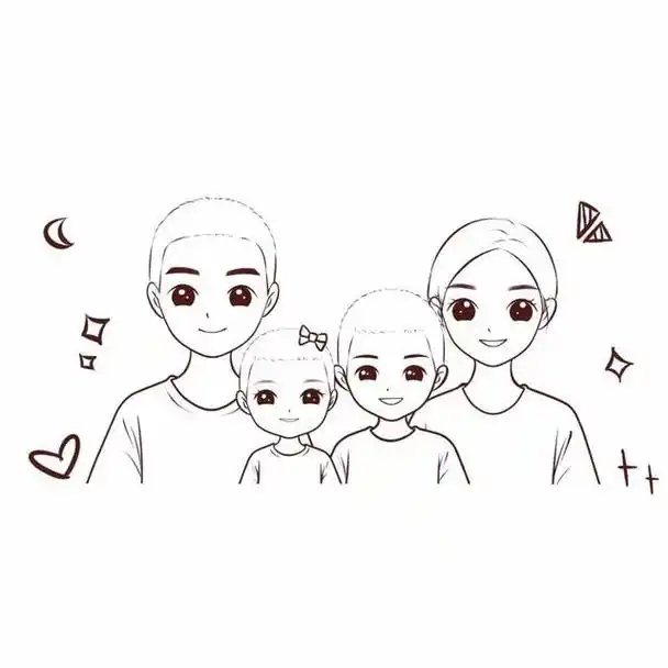 一家四口头像设计,手绘头像合集,喜欢吗?