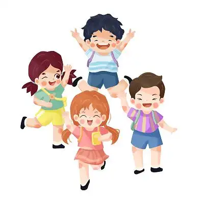 小学生卡通开学季人物元素学生png素材