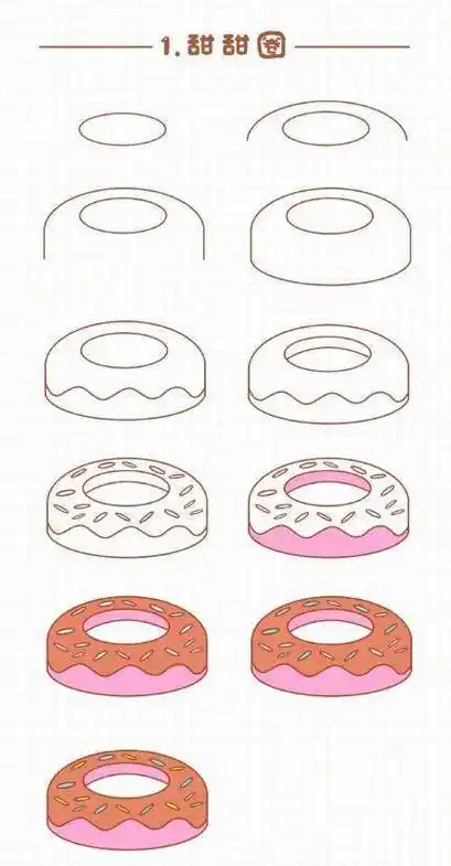 甜品的简笔画画美食简笔画甜点