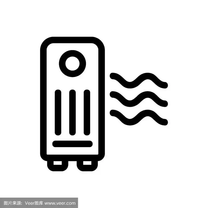 空气净化器图标矢量.孤立轮廓符号插图