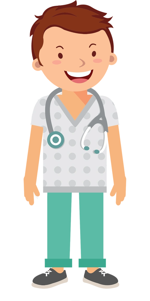 可爱的卡通风医生