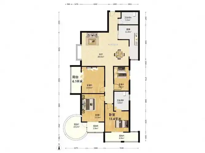 锦园新世纪花园社区购物方便双卫生间满二出行方便