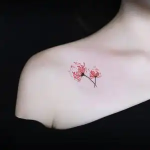 彼岸花纹身贴网红ins风防水女 性感锁骨小图案曼珠沙华纹身贴纸