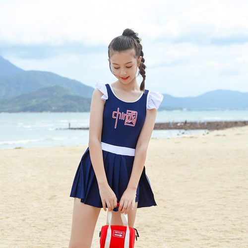 儿童泳衣女童中大童学生连体游泳衣2021新款时尚女孩冬季温泉泳装