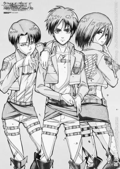 「进击的巨人」『进撃の巨人』黑白手绘