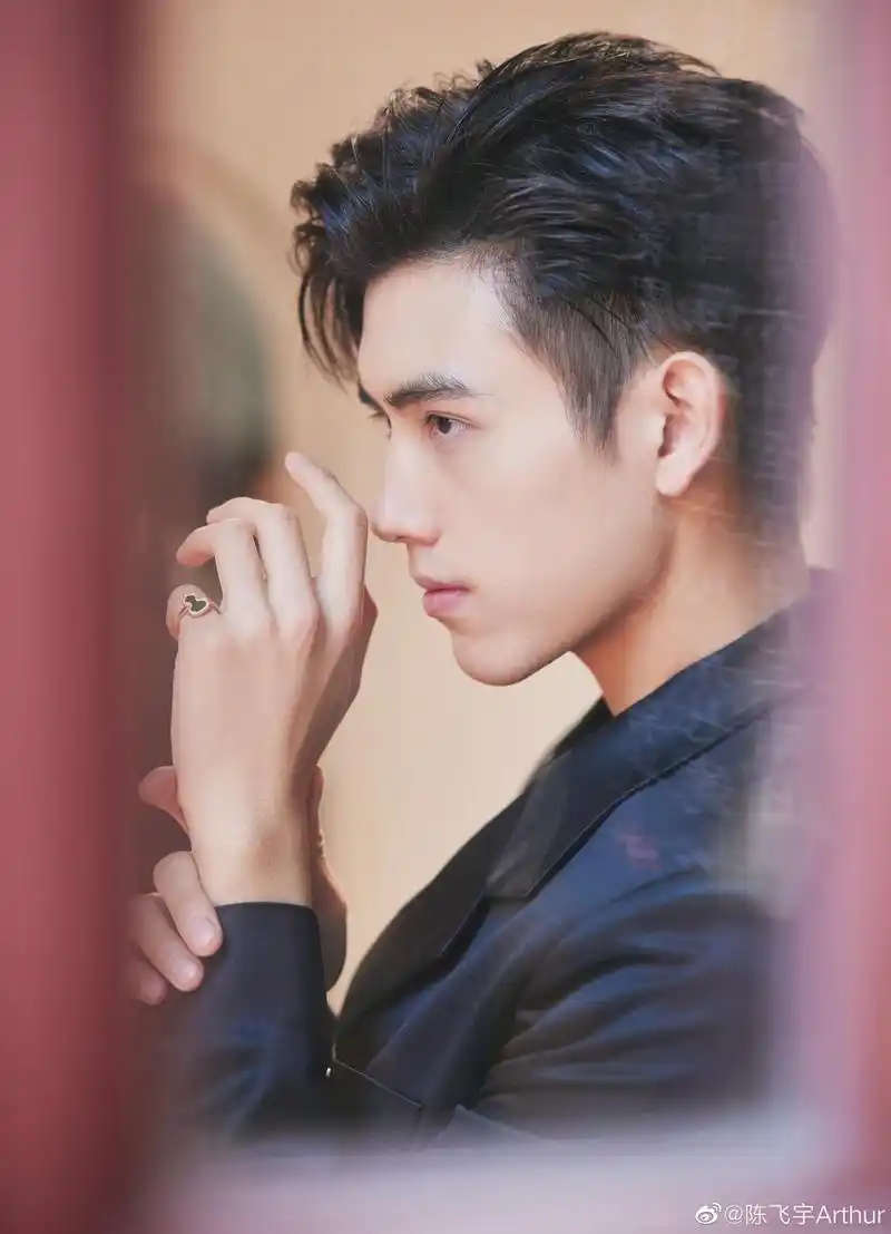 组图:陈飞宇黑色西装大片曝光 繁花中半遮面侧颜精致