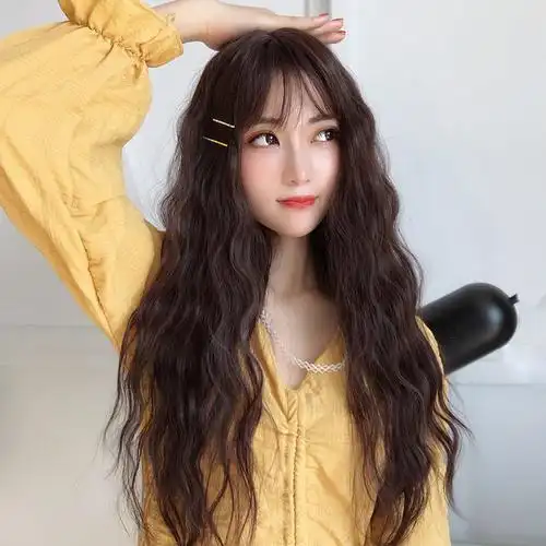 长发卷发玉米假发中长蓬松羊毛泡面自然韩国整顶假发