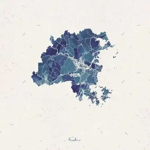 水彩地图福建城市区域系列一头像自取