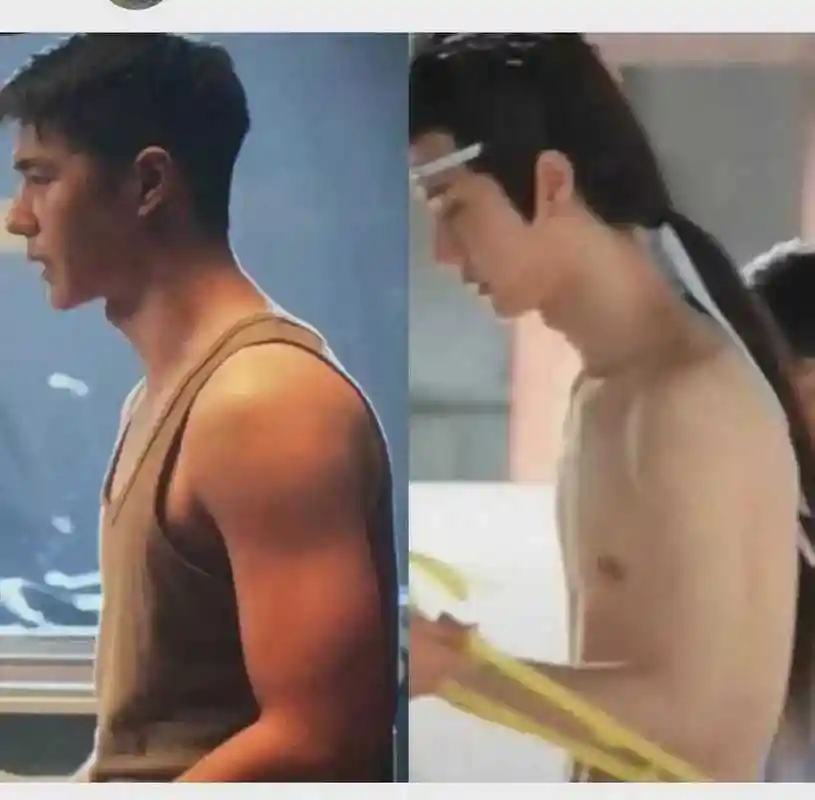 王一博这肌肉是怎么练出来的喔?太给力了吧![得意]#王一博