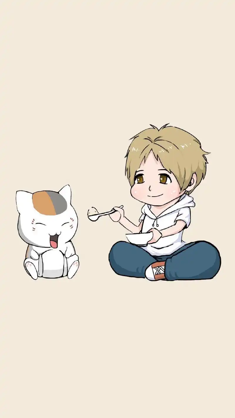 呆萌动漫人物插画高清手机壁纸