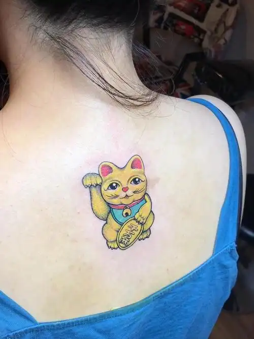 招财猫_纹身图案手稿图片_连师傅的纹身作品集