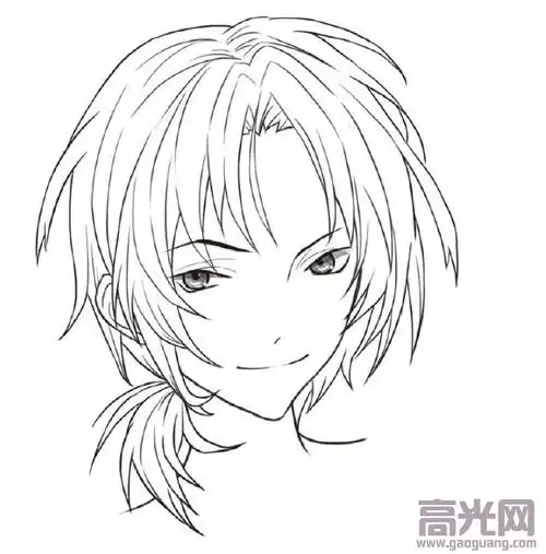 漫画男生侧脸画法步骤图动漫男生侧脸画法图解